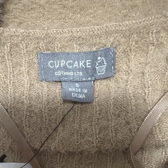 Cupcake Clothing LTD Women's Small Soft Button Up Tan Cardigan Sweater - Picture 6 of 7